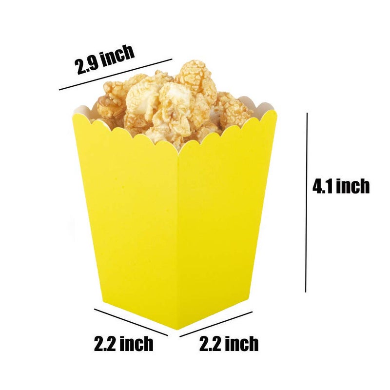 AimtoHome Yellow Popcorn Boxes Mini Paper Popcorn Box Cardboard Popcorn Container for Party, Pack of 12 - Image 2